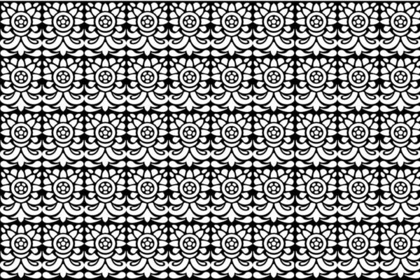 Black and white oriental pattern. Seamless repeating floral elements, background with Arabic ornament.