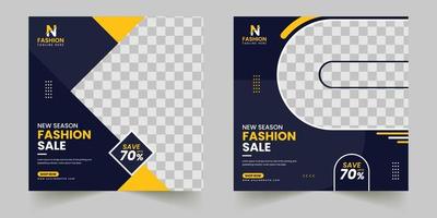 Fashion sale banner or square flyer for a social media post template vector