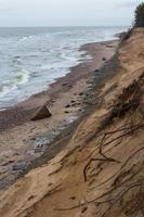 Baltic Sea Coast With Pebbles And Ice at Sunset photo