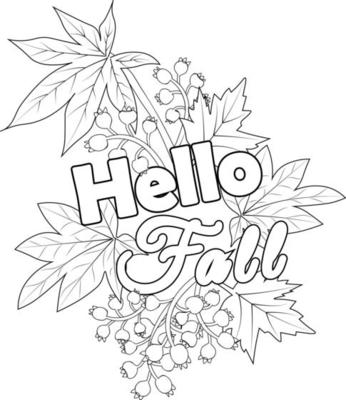 Hello Fall Coloring Book For Kids Ages 8-12: Simple And Easy