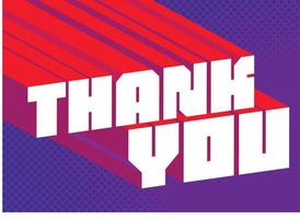 Thank You 3D Card Vector Template