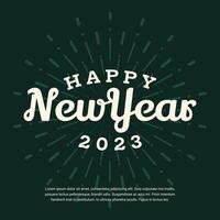 Happy New Year 2023 Old Style with Fireworks Greeting Vector