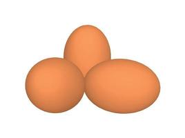 Brown eggs Realistic 3d vector illustration