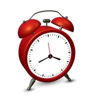 Alarm Clock Red ringing Realistic 3d vector illustration