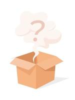 Surprise Mystery cardboard Box with question mark vector