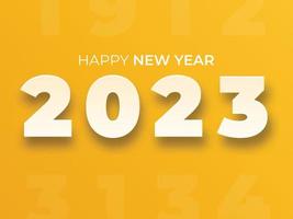 Shiny 2023 new year greetings on yellow background vector