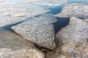 Baltic Sea Coast in Winter With Ice at Sunset photo