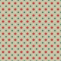 Crown vector seamless patterns or textures set, green and red crown on beige background, Digital paper seamless for background desktop, phone wallpaper, printable to fabric, wrapping