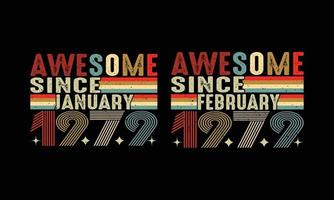 Vintage Awesome Since February 1979-40th Birthday Shirt Gift Vintage Awesome Since February 1979-40th Birthday Shirt Gift