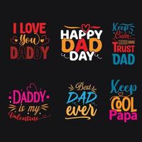fathers day set. Vector typography. Vintage lettering for greeting cards, banners, t-shirt design.