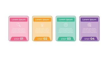 Infographic design template.Business process with 4 steps. Vector thin line elements for presentation