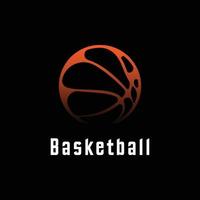 Basketball championship logo. Ball on black object vector