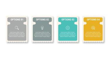 plantilla de diseño infográfico.proceso de negocio con 4 pasos. elementos de línea delgada de vector para presentación