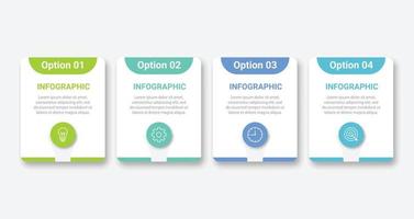 plantilla de diseño infográfico.proceso de negocio con 4 pasos. elementos de línea delgada de vector para presentación