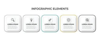 plantilla infográfica de negocios de presentación con 5 opciones. ilustración vectorial vector