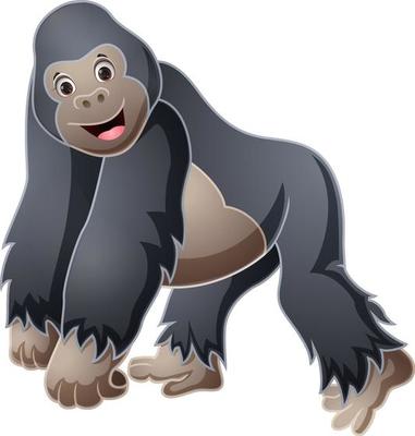Cute gorilla on white background