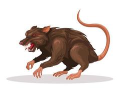 vector de ilustración de dibujos animados de personaje de rata monstruo