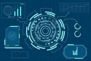 tecnología abstracta concepto futurista interfaz hud elementos de holograma de datos digitales y círculo vector