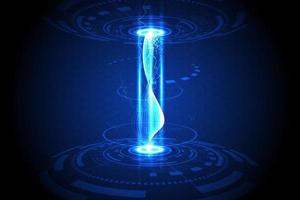 hologram teleport. HUD circle Sci-fi technology with lightning. abstract vector background