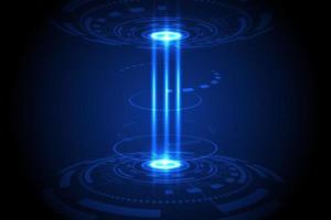 hologram teleport. HUD circle Sci-fi technology with lightning. abstract vector background