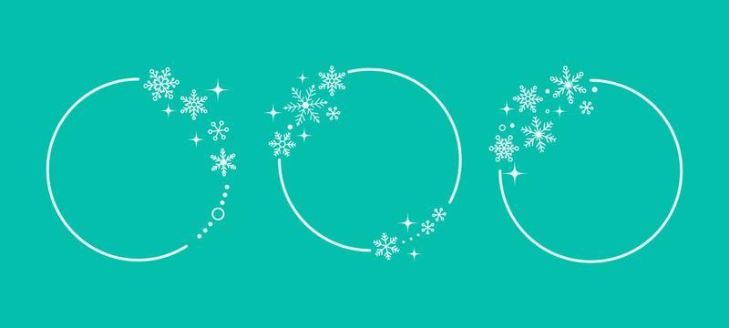 Circle frame with snowflakes decoration