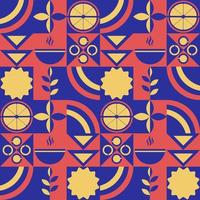 Abstract geometric background of Tea time in Bauhaus style. Banner for brochures, poster design. Vector illustration.