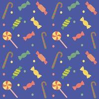 Seamless pattern with sweets. Background with sweets on a dark blue background. vector