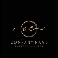 Initial AC handwriting logo with circle hand drawn vector