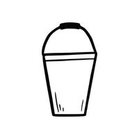 Hand drawn bucket object. Doodle vector