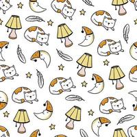 Sleep, bed time seamless pattern vector