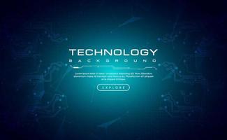 banner de tecnología digital concepto de fondo verde azul, efecto de luz de tecnología cibernética, tecnología abstracta, datos futuros de innovación, red de Internet, big data ai, conexión de puntos de líneas, vector de ilustración