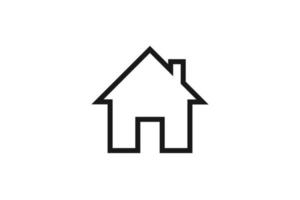 Black home icon vector illustration. Address house symbol vector with stroke.