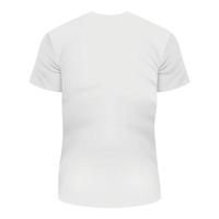 Back of white Tshirt mockup, realistic style vector