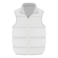 Back of white warm vest mockup, realistic style vector