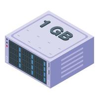 Gigabyte data computer icon isometric vector. Sd storage vector