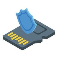 Sd card icon isometric vector. Data storage vector