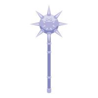 Medieval mace icon isometric vector. Knight king vector