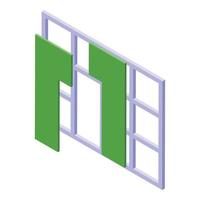 Drywall construction icon isometric vector. Wall house vector