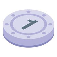 One coin chip icon isometric vector. Poker ace vector