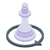 Chess virtual tour icon isometric vector. Online screen vector