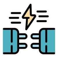 Energy connection icon color outline vector