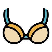 Woman bra icon color outline vector
