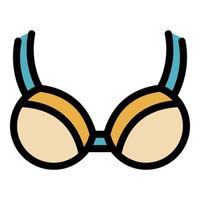 Woman bra icon color outline vector