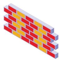 Brick wall icon isometric vector. Concrete cement vector