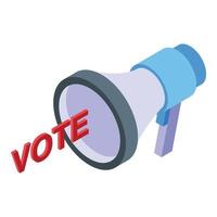 Vote megaphone icon isometric vector. Polling election vector