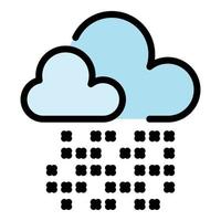 Winter cloud icon color outline vector