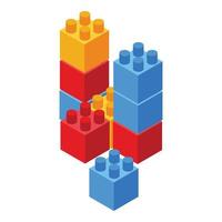 Cube puzzle toys icon isometric vector. Early education vector