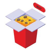 Meal box delivery icon isometric vector. Online app vector