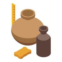 Pottery free course icon isometric vector. Online education vector