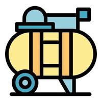 Compressor machine icon color outline vector